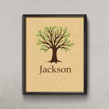 Family Oak Tree Personalised Poster Print, Small 8.5