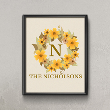 Natural Wreath Personalised Poster Print, Small 8.5