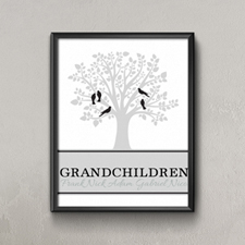 Family Tree Five Black Birds Personalised Poster Print Small 8.5