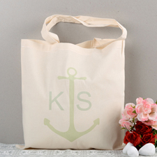 Mint Anchor Personalised Cotton Tote Bag