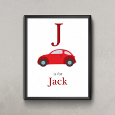 Car Personalised Poster Print For Kids, Small 8.5