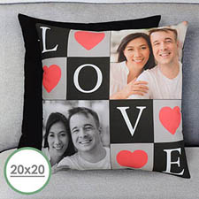 Love Collage Personalised Large Pillow Cushion Cover 20