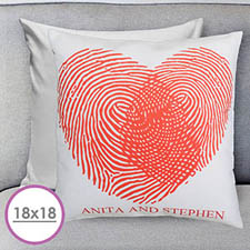 Heart Fingerprint Personalised Large Cushion 18