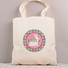 Pink Bunny Personalised Easter Tote Bag