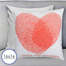 Heart Fingerprint Personalised Pillow Cushion Cover 16