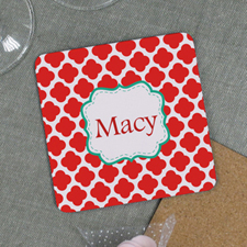 Red Clover Personalised Cork Coaster