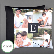 Initial Personalised Photo Large Pillow Cushion Cover 20