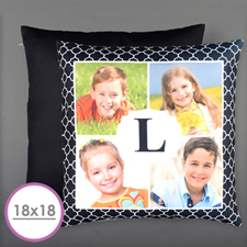 Initial Four Collage Personalised Photo Large Cushion 18