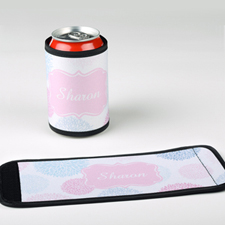 Pale Floral Personalised Can And Bottle Wrap