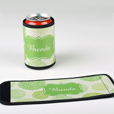 Green Floral Personalised Can And Bottle Wrap