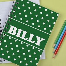 Personalised Green Dots Notebook
