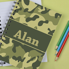 Personalised Camo Green Notebook