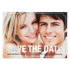 Elegant Foil Silver Personalised Photo Save The Date Card Cards