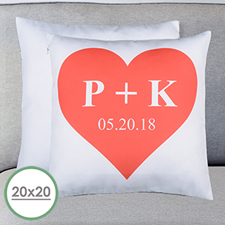 Heart Personalised Large Pillow Cushion Cover 20