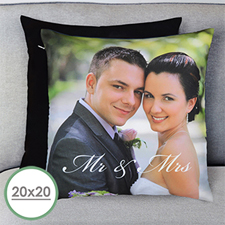 Mr. And Mrs. Personalised Large Pillow Cushion Cover 20