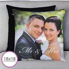 Mr. And Mrs. Personalised Large Cushion 18