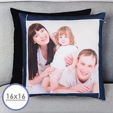 Navy Frame Personalised Pillow Cushion Cover 16