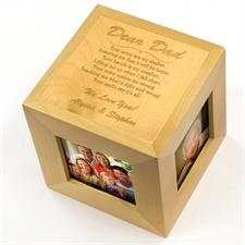 Dear Dad Personalised Engraved Wooden Photo Cube