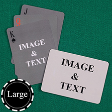 Personalised Large Size Simple Custom 2 Sides Landscape Back Playing Cards