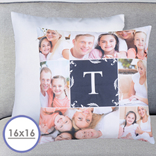 Monogrammed Collage Personalised Pillow Cushion Cover 16