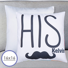 His Personalised Pillow Cushion (No Insert) 
