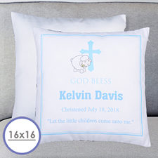 Boy Christening Personalised Pillow Cushion Cover 16