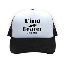 Ring Bearer Personalised Trucker Hat, Black