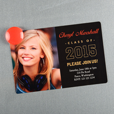 Personalised Graduation Announcement Magnet, Gold 4
