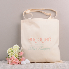 Engaged Personalised Cotton Wedding Tote Bag
