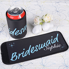 Aqua Bridesmaid Personalised Can And Bottle Wrap