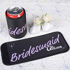 Lavender Bridesmaid Personalised Can And Bottle Wrap
