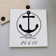 Nautical Anchor Personalised Tile Coaster