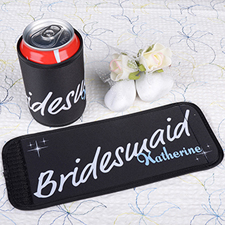 White Bridesmaid Personalised Can And Bottle Wrap