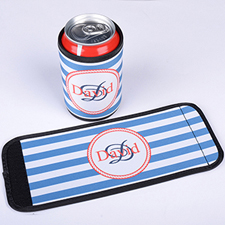 Blue Strip Personalised Bottle & Can Wrap