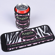 Zebra Skin Personalised Can And Bottle Wrap