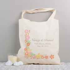 Floral Collection Personalised Wedding Cotton Tote Bag