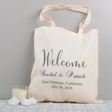 Welcome Personalised Wedding Cotton Tote Bag