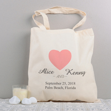 Love Story Personalised Cotton Wedding Tote Bag