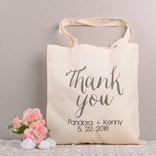 Thank You Personalised Cotton Wedding Tote Bag