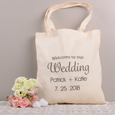 Welcome To Our Wedding Personalised Cotton Tote Bag