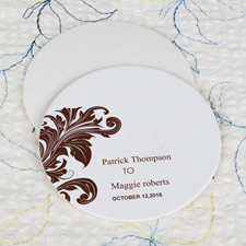 Vintage Wedding Cardboard Round Coaster Custom Print