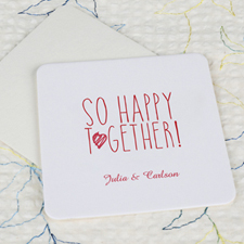 So Happy Together Cardboard Square Coaster Custom Print