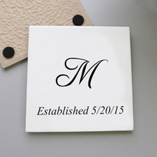 Initial And Est. Year Personalised Tile Coaster