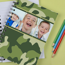 Personalised Camo Green Collage Notebook