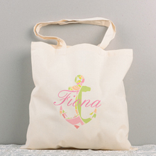 Colourful Nautical Anchor Personalised Cotton Tote Bag