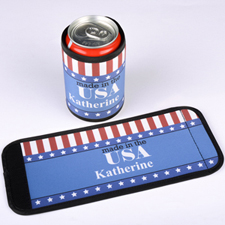 Stars & Stripes Personalised Can And Bottle Wrap