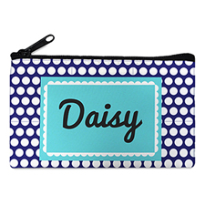 Navy Dot Personalised Small Cosmetic Bag 4