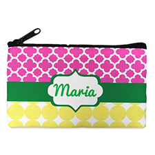 Fuchsia And Mustard Personalised Small Cosmetic Bag 4