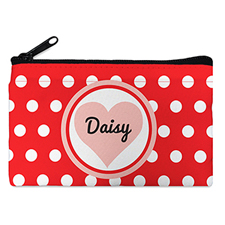 Red Dot Heart Personalised Small Cosmetic Bag 4