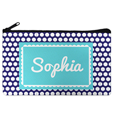 Navy Dots Personalised Cosmetic Bag